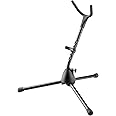K&M König & Meyer Saxophone Tripod Stand 14300.000.55 | Stable Secure Adjustable/Folding Stand For Eb Alto /Bb Tenor Sax | Lightweight & Compact | Flex Upper Support | Made in Germany | Black