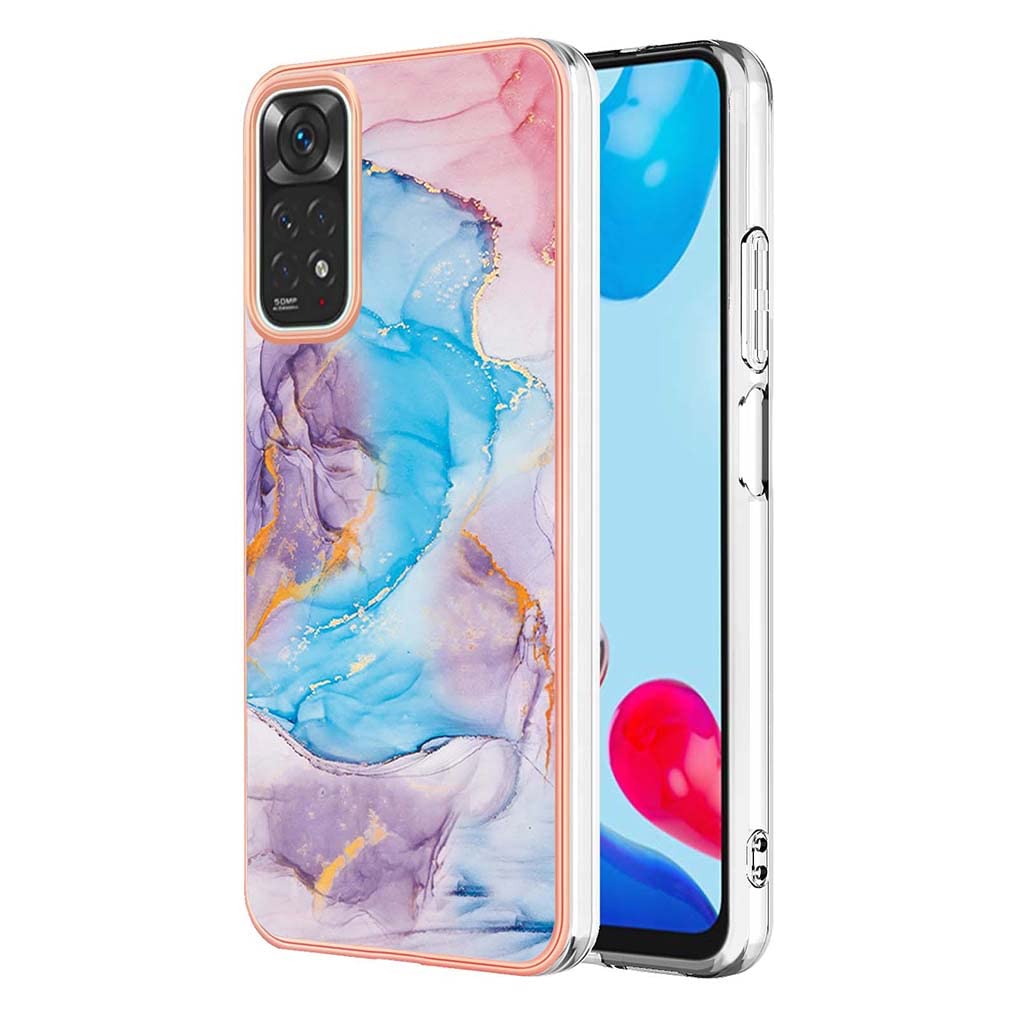 SEAHAI Case for Xiaomi Redmi Note 11S/Redmi Note 11 4G, Ultra Thin Premium TPU Bumper Shockproof Hard Cover Fashion Cute Graphic Colorful Silicone Skin Slim Case - Marble blue
