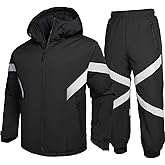 GEMYSE Men's Ski Suit Waterproof Snow Suit Winter snowboard Jacket and Pants Set Hooded ski outfits with Reflective Trim