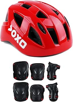 Amazon ヘルメット 子供 用 新品 ヘルメット こども 用 自転車 男の子 女の子 兼用 キッズ 小学生 軽量 通気性 スポーツヘルメット サイクリング スケート スキー プロテクターセット Beaton Japan ヘルメット