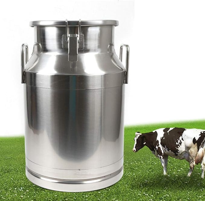 Ethedeal Milk Can 20L/30L/40L/50L/60L Stainless Steel Milk Can Canister Dairy Pot