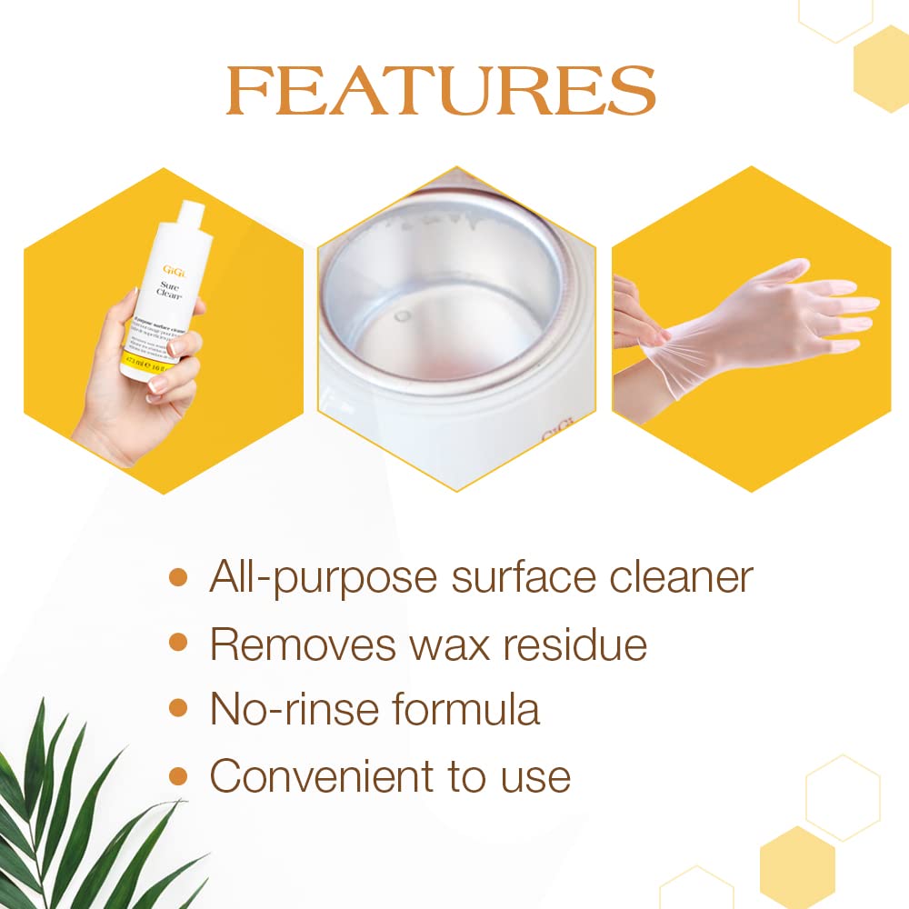 GiGi Sure Clean Wax Remover – All-Purpose Surface Cleaner for Wax Residue Removal, 8 fl oz