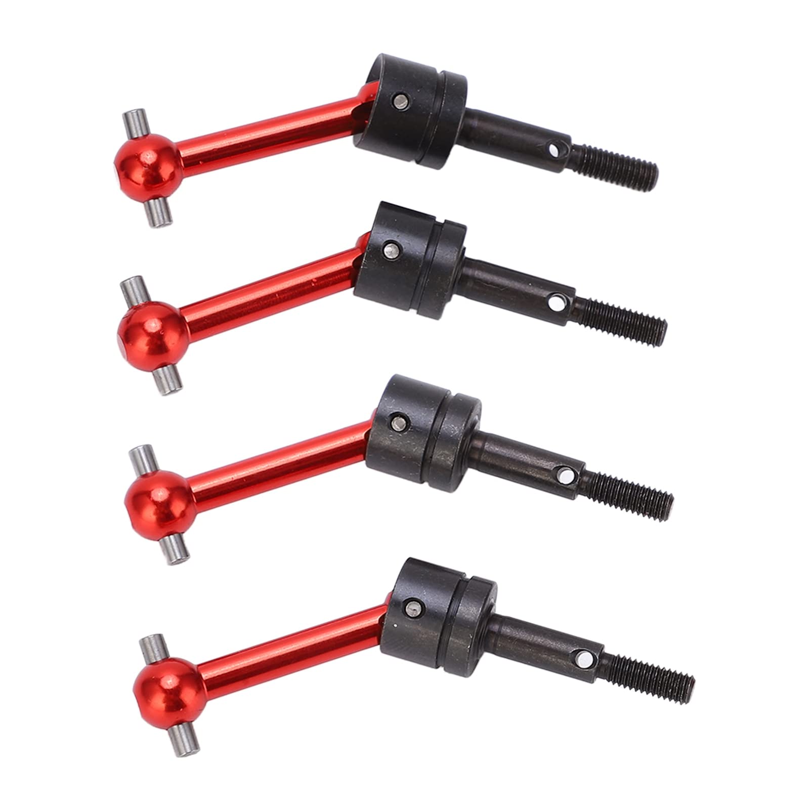Front & Rear Axle Drive Shaft CVD Set, 4Pcs Metal Universal Drive Shaft CVD 70mm Compatible with TT02 1/10 RC Car(Red)