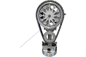 RIPTEADRY Rotating Gear Clock, Moving Gear Clock Industrial Style, Electric Rotary Gear Clock, Chain Gear Clock Table Metal Rotating Gear Clock, for Home, Office, Cafe Decoration