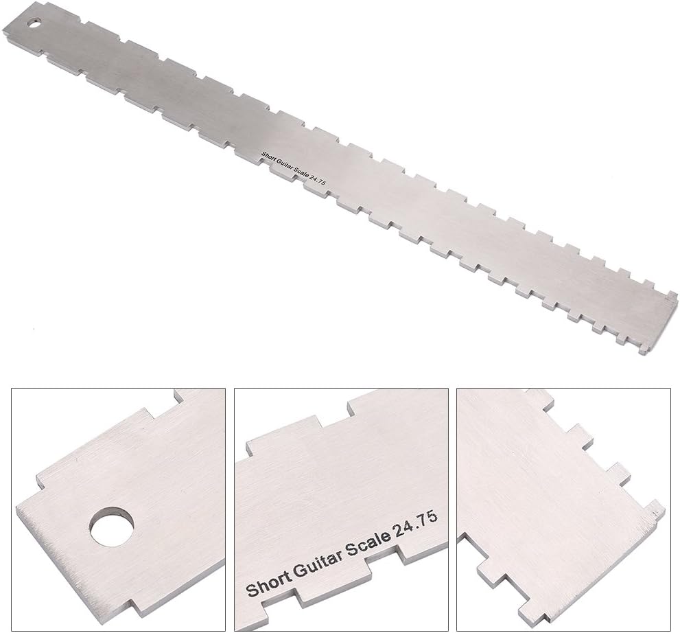 Guitar Notched Straight Edge, Stainless Steel Neck Levelling Tool for Fretboard and Frets Straightness Check by Dilwe - Image 3