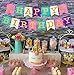 Unicorn Birthday Party Decorations Foil Balloons Glitter Happy Birthday Banner Purple Headband Paper Pom Poms Kit