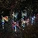 SIXBAGIN Outdoor Solar Garden Stake Lights Solar Powered Lights, Multi-color Changing LED Garden Lights, Fiber Optic Butterfly Decorative Lights,Lawn Pathway Walkway Disk Lights (2 PACK)