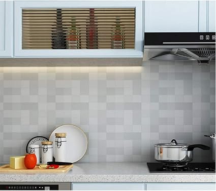 Amazon Co Jp Hanshan 防水キッチンカウンターの接触紙 皮とスティック自己粘着キッチン壁紙 防油高耐熱キャビネットアルミ引き出しステッカー60 500センチメートル 23 197inch Color C ホーム キッチン