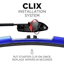 ClixWipers 26" + 20" (Set of 2) Blue All Weather