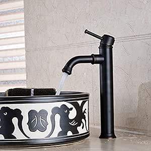 Grifos de lavabo de baño de bronce frotado con aceite montado en
