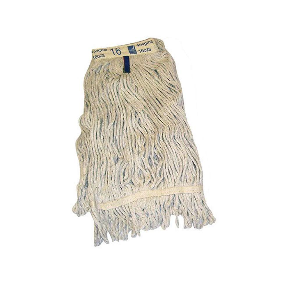 Ramon Hygiene Kentucky Mop, Multifold Yarn, Stay Flat Band 12oz,340 g, Replacement Mop Head, Commercial Large Floor Cleaning, Super Absorbent and Durable, Colour Coded Tags