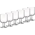 Bormioli Rocco Hosteria Set Of 6 Stackable Wine Glasses, 9.5 Oz. Goblet, Clear Tempered Glass, Made In Italy.