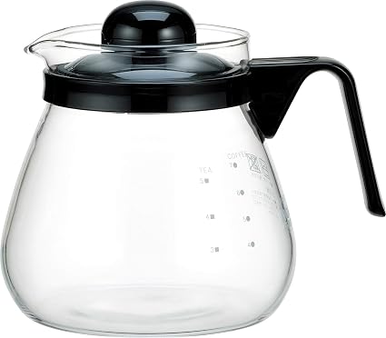 Amazon Co Jp Iwaki イワキ 耐熱ガラス コーヒー ドリップポット レンジ ブラック 1l コーヒー1000 Kt7966 Bk2 ホーム キッチン