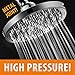 MegaRain Rainfall High Pressure 6 inch Shower Head by AquaSpa - Angle Adjustable Solid Brass Ball Joint - 40 Jets - Full Chrome Finish - Excellent Performance at High or Low Water Pressure
