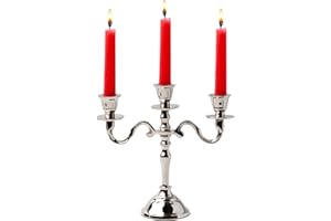 RELY+ SMART GLOBAL SUPPLIES 3 & 5 arm Mini Candelabra (Silver, 3 Arm)