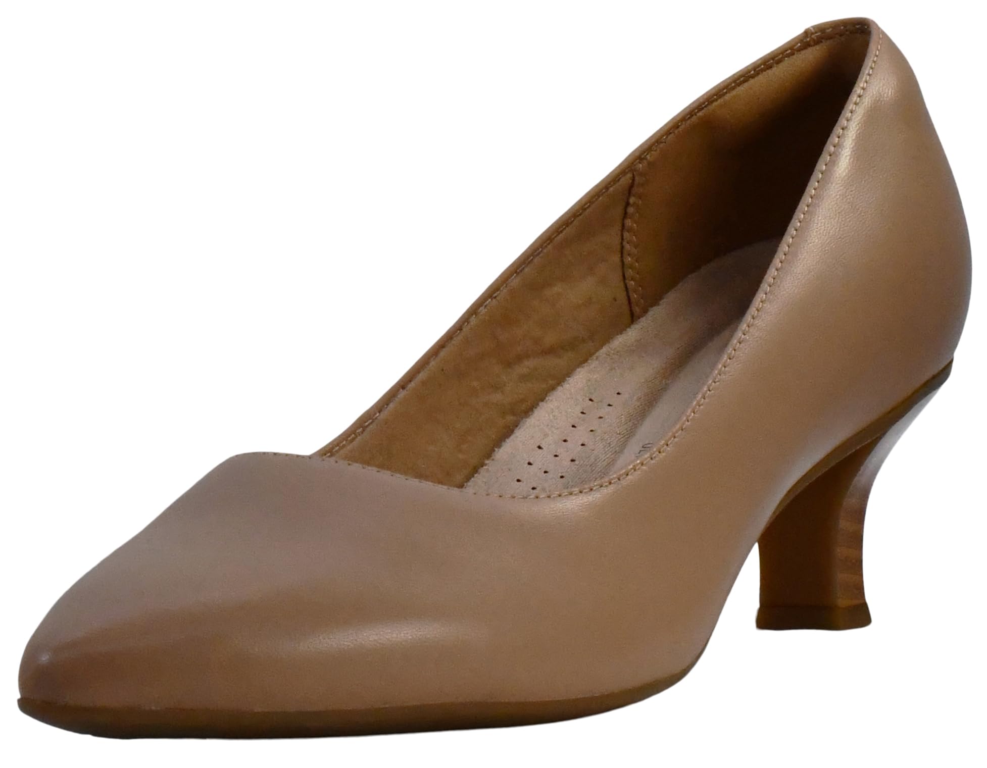 Clarks Women’s Kepley Vine Pump, Warm Beige Leather, 8 Medium