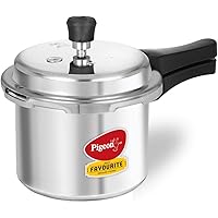 Pigeon By Stovekraft Favourite Induction Base Aluminium Pressure Cooker with Outer Lid, 3 Litres (Silver)