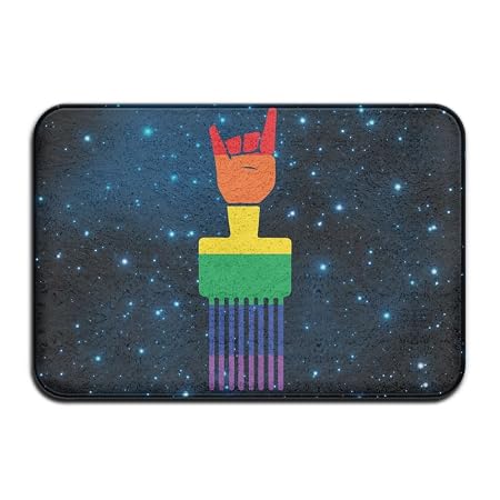 Amazon De Weiche Badematte Rainbow Afro Pick Rutschfest Coral