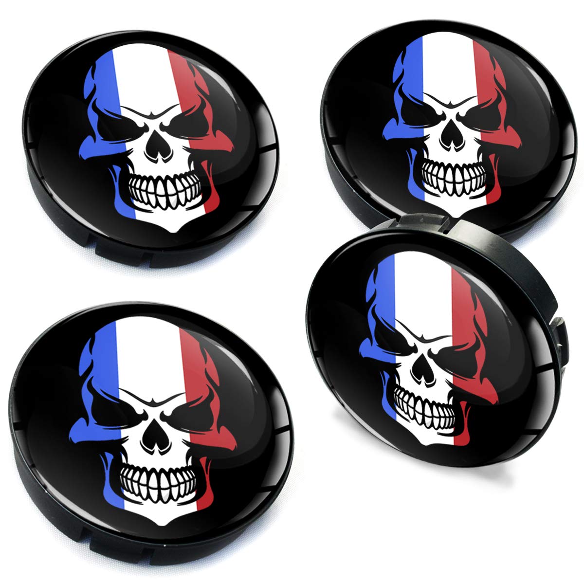 Biomar Labs® 4 x 60mm 3D Wheel Hub Centre Caps France French Flag Center Rims C 88Z
