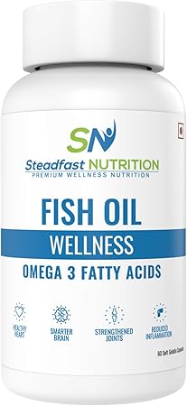 Steadfast Medishield Fish Oil -Omega 3 Capsule 1000 mg (180mg EPA & 120mg DHA) (Pack of 60 Capsules)