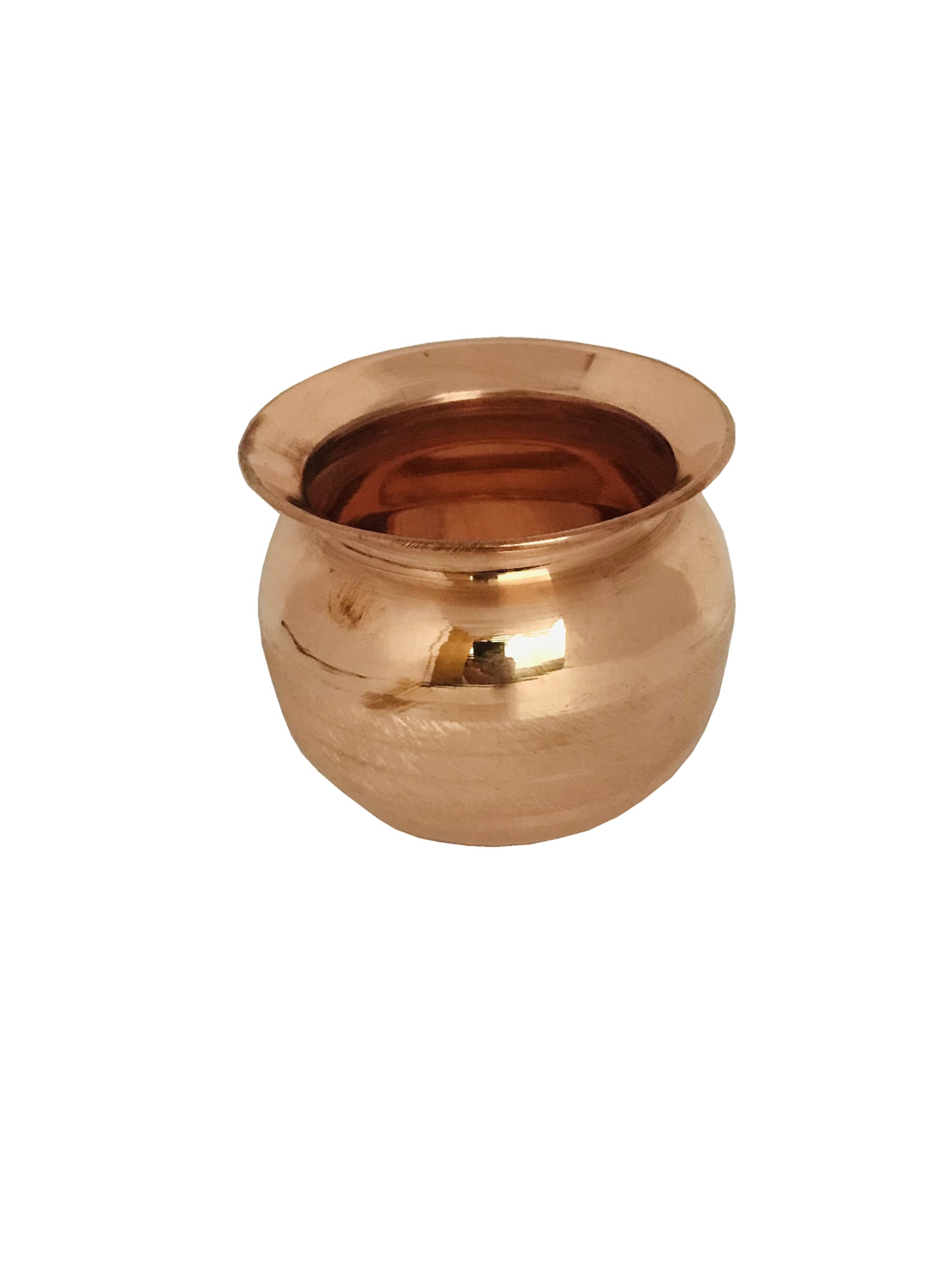 Plain Copper Pooja lota Kalash Lota Utensil Vessel Temple Pooja Kalash for karwa chauth Pooja Accessories Traditional Hindu Festival Puja 250 ML