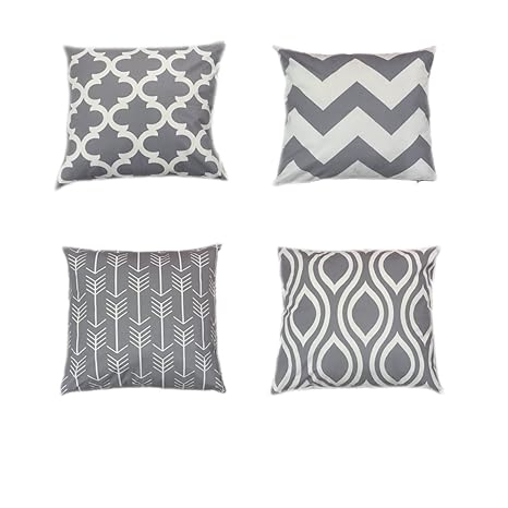 Buy Throw Pillow Covers Decorative Pillow Cases Grey Geometric