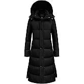 Chrisuno Women's Long Winter Coat Warm Windproof Quilted Puffer Jacket Thicken Puffy Parka With Hood