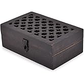 BHAVATU Mango Wood Decorative Wooden Box with Hinged Lid Ideal for Keepsakes, Trinkets, Jewelry and Other Stash (8" x 5" x 3")