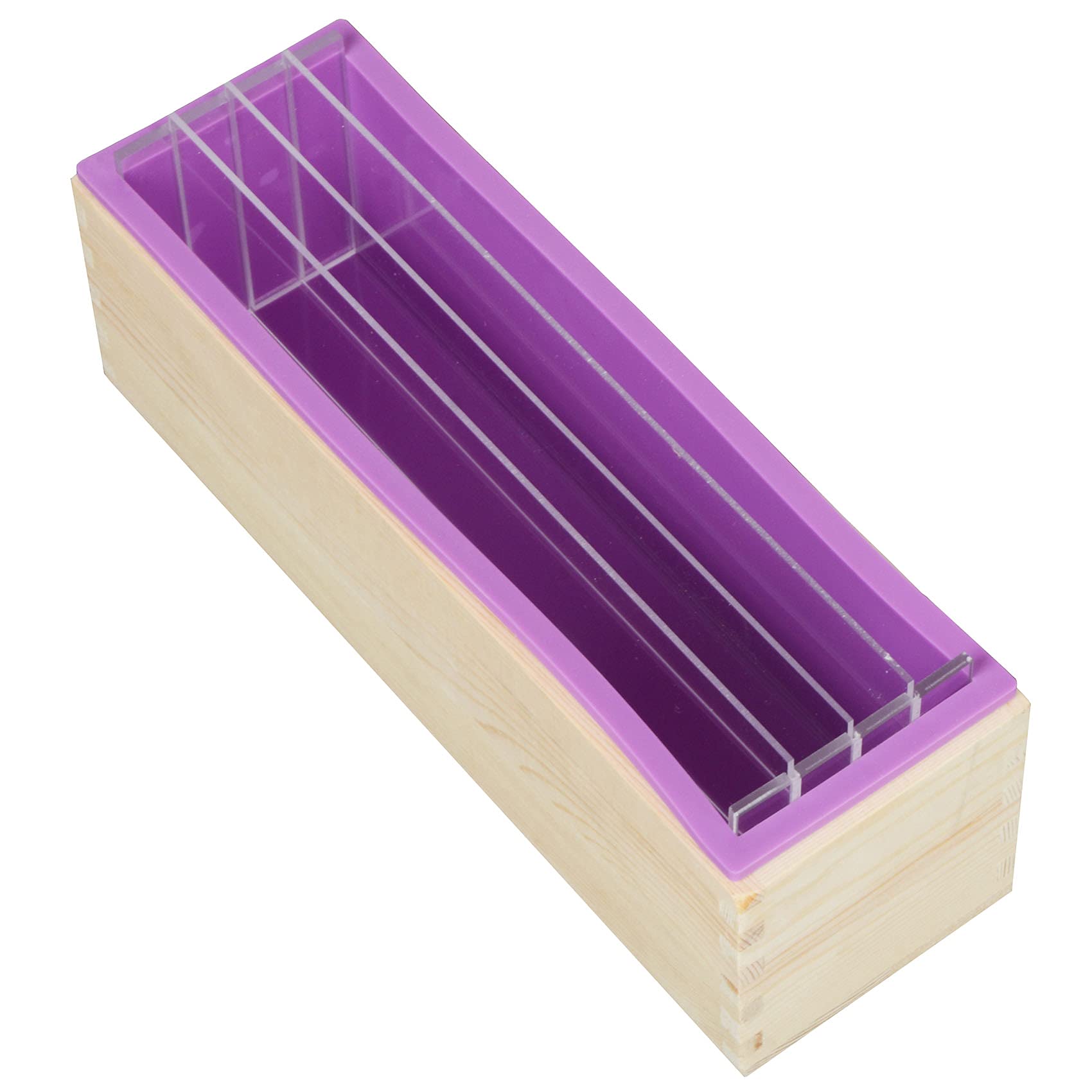 Photo 1 of 42oz Silicone Soap Molds, Loaf Soap Making Mold with 5 Acrylic Dividers, DIY Handmade Soap Swirl Tools for Soap Making (Purple)