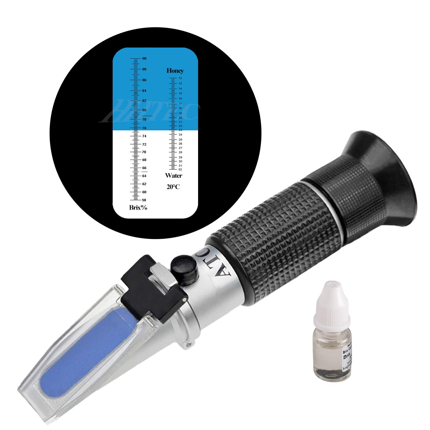 HHTEC Honey Refractometer 58-90% Brix, 10-32% Water Moisture, Beekeeping Refractometer with ATC, Honey Moisture Tester for Beekeepers, Syrup and Molasses