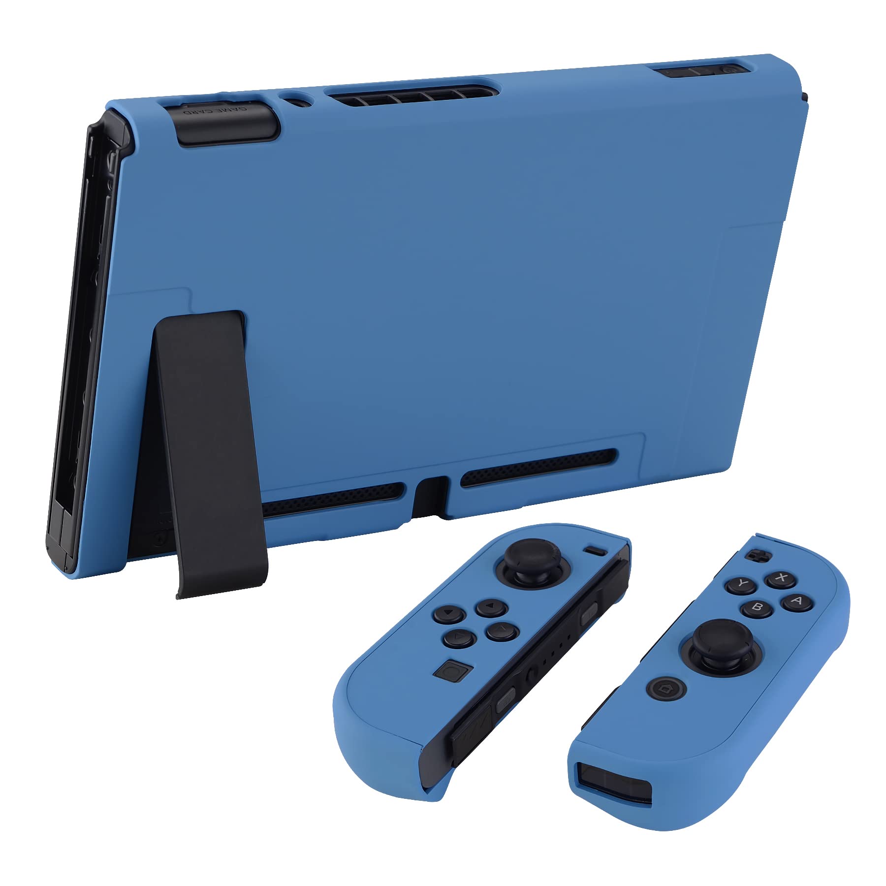 eXtremeRate PlayVital Back Cover for Nintendo Switch Console, Handheld Controller Separable Protector Hard Shell for NS Joycon, Customized Dockable Protective Case for Nintendo Switch - Air Force Blue