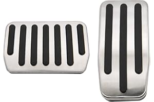 Ggeneric Model 3 Performance Pedals for Tesla Model 3&Model Y Aluminum Brushed Stainless Steel Pedal Covers 2 Pieces, Nonslip Pedal Pad (Silver, Brake & Accelerator Pedals) by IVONNEY