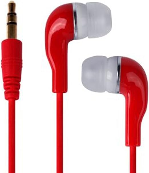 Deet® Red Earphones for Apple iPod, iPhone 6S 6, 5C, 5S SE, iPad Pro