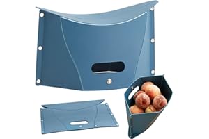 YESHLiky Mini Portable Folding Stool, Foldable Camping Hiking Stool, 2 in 1 Lightweight Travel Chair Storage Basket for Children & Adults for Travel Gathering BBQ Subway Backpacking Fishing