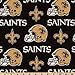 NFL Cotton Broadcloth New Orleans Saints Black/Gold Fabric