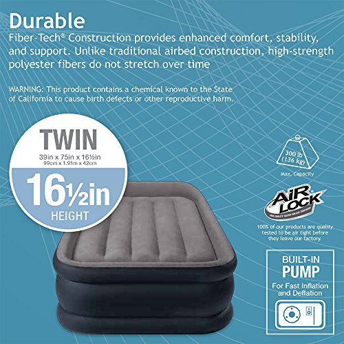 Intex DuraBeam Standard Series Deluxe Pillow Rest Raised Airbed with