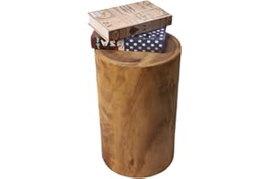 Athaliah Wooden Tree Stump Stool,Decorative Garden Stool Wood Stump Table Round Side Table Wood End Table,Rustic Vintage Table for Living Room Bedroom Balcony Family and Office 19.25" Tall