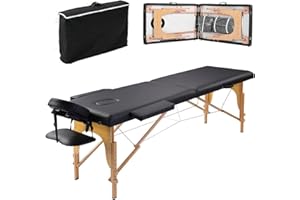 Bonrcea Upgrade Reinforced Professional Massage Table Bed Portable 500 LBS Load Capacity Lightweight Adjustable Height Spa Salon Tattoo Esthetician Lash Bed for Eyelash Extensions with Carrying Case