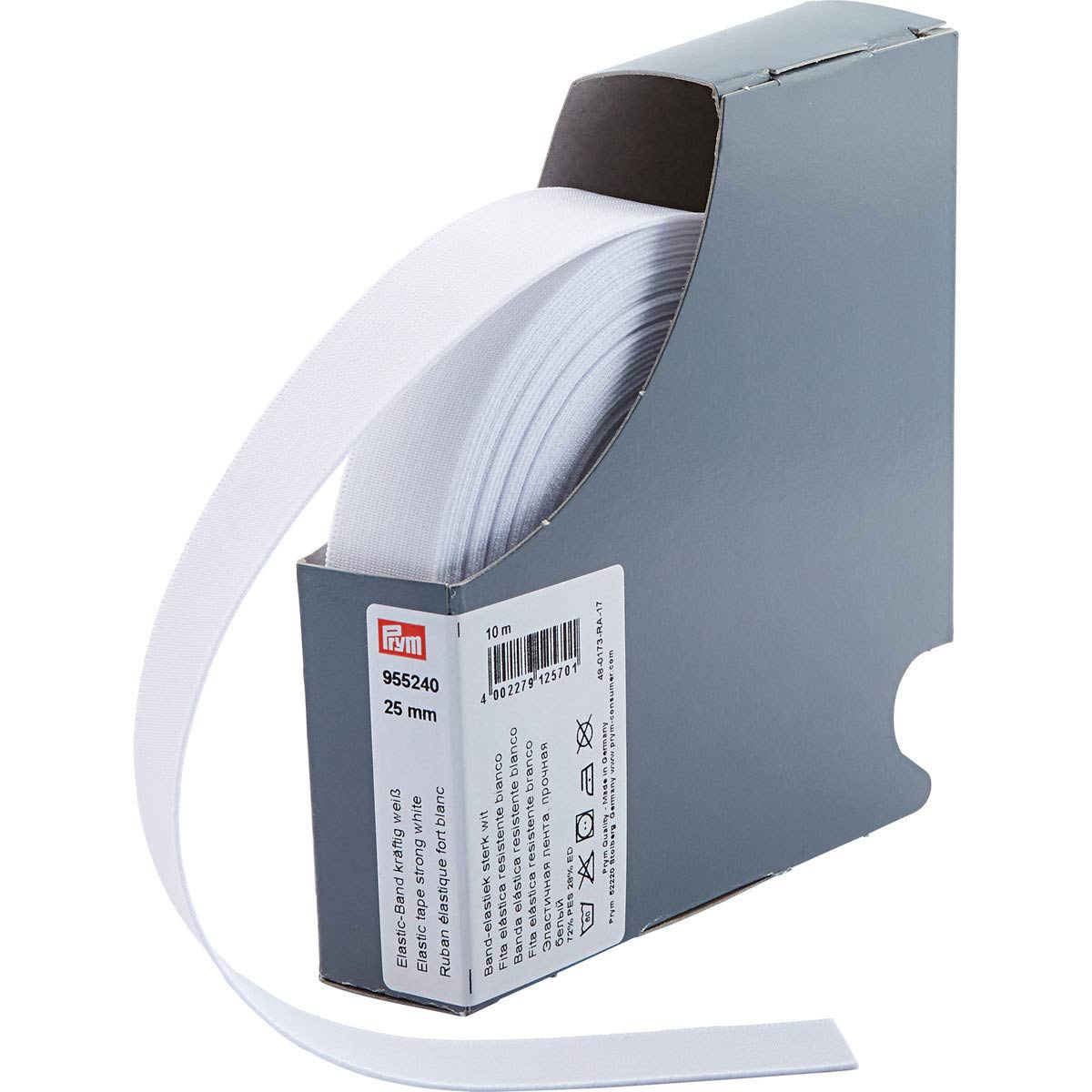 Now Foods Elastic Band Strong 25 mm White, 72% Polyester, 28% ED