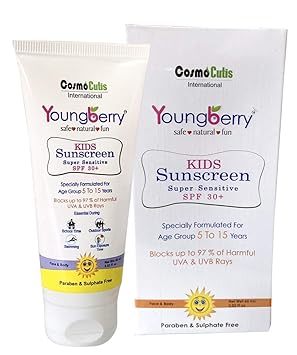 Youngberry Kids Physical Sunscreen Super Sensitive SPF 30+ (Paraben & Sulphate Free)