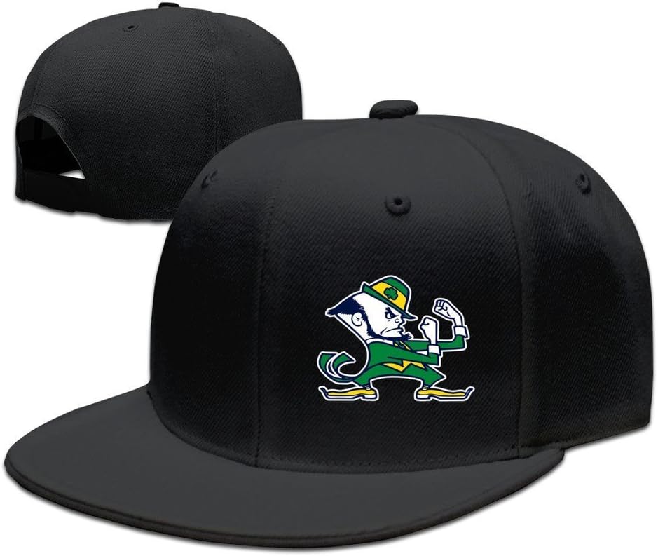 Fadah University Of Notre Dame Fighting Irish Custom Unisex Adjustable Skateboard Baseball Snapback Hip Hop Cap Hat Black