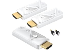 ELALIGHT Wireless HDMI Transmitter and 2 Receiver 382FT/100M, 2.4G+5G Plug & Play Wireless HDMI Extender Kit 4K Decode for Streaming Video and Audio to Monitor from Laptop/PC/TV Box/Projector