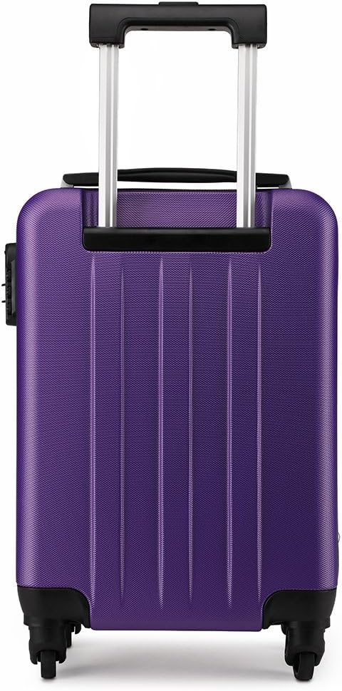 Kono 19 inch Carry On Luggage Lightweight Hard Shell ABS 4 Wheel Spinner Suitcase (Purple) - Image 4