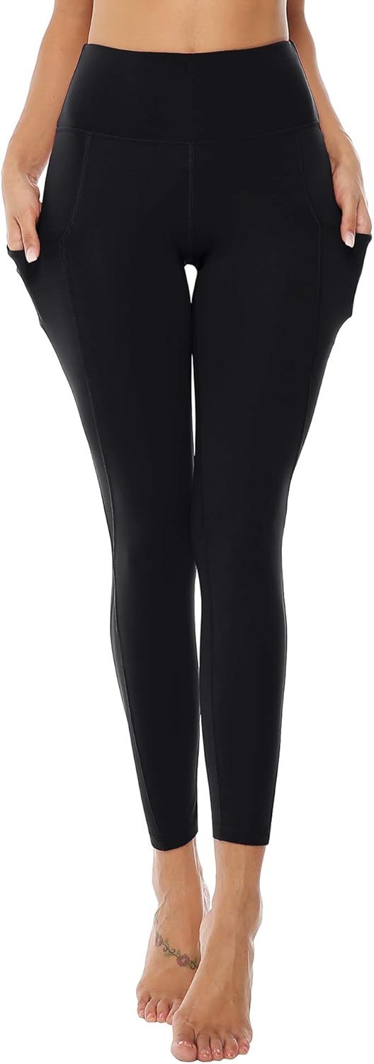 AOOM Workout Leggings with Pockets for Women, High Waist Leggings Yoga Pants Full-Length at  Women’s Clothing store