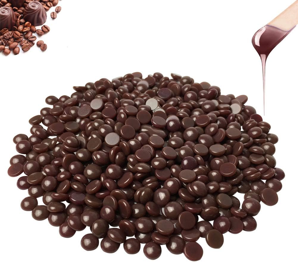 Wax Beads 300g,LuolLove Professional Hard Wax Beans Natural Depilatory Wax Pellets for Men Women Full-Body Hair Removal,Chocolate Hot Wax No Strip Needed