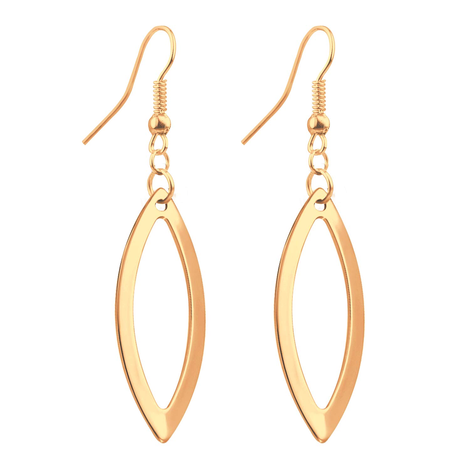 555Jewelry Womens Stainless Steel Teardrop Hollow Dangle Stylish Shiny Earrings, Stainless Steel, No Gemstone