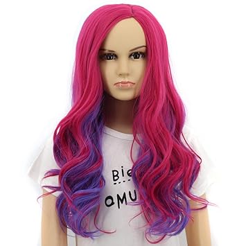 Amazon Com Yuehong Long Wavy Mixed Purple Red Anime Fashion