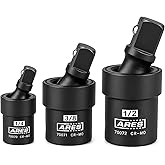 ARES 70073 3-Pc Impact Universal Joint Set - 1/4, 3/8, 1/2-In Drive | Chrome Moly U-Joint Sockets Access Hard-to-Reach Fasteners