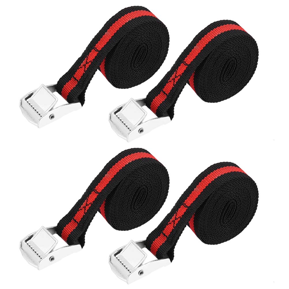 Akozon Cargo Strap 8ft Car Truck Tie Down Luggage Lashing Ratchet Belt Buckle (4pcs)