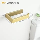 SAYAYO Wall Mounted Toilet Roll Holder Brushed Gold SUS304 Square Design view 5